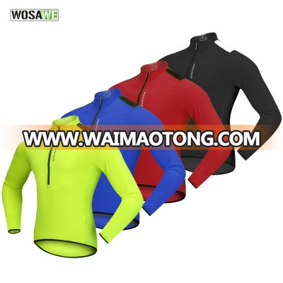 WOSAWE Quick-drying Cycling Jersey with Long Sleeve Half-zippered Shirt Breathable For Men's Shirt Bike Clothing Tops Cycling