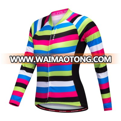 Wosawe Women's Breathable Cycling Long Sleeves Clothes Female Fit Colorful Woman Jersey Jacket