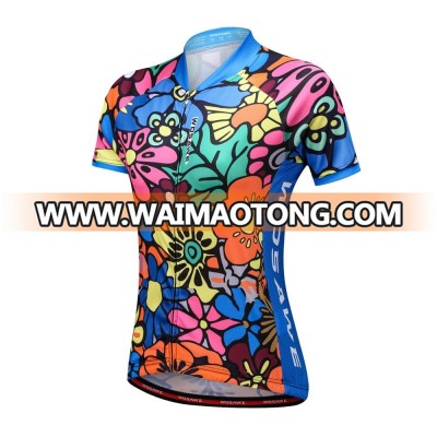 Oem quick dry printing women's cycling jersey