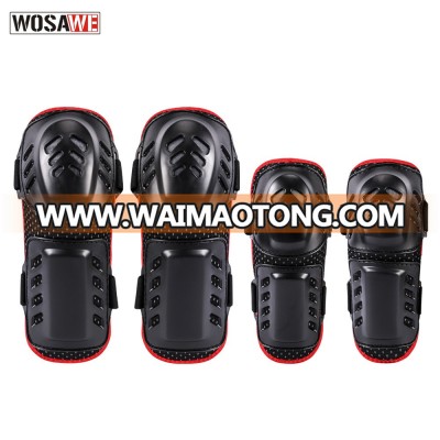 WOSAWE OEM Multi Holes EVA  Knee Pads Elbow Four Sets Anti-shock Protection Anti-fall Skating Ski Bicycle Protective Gear